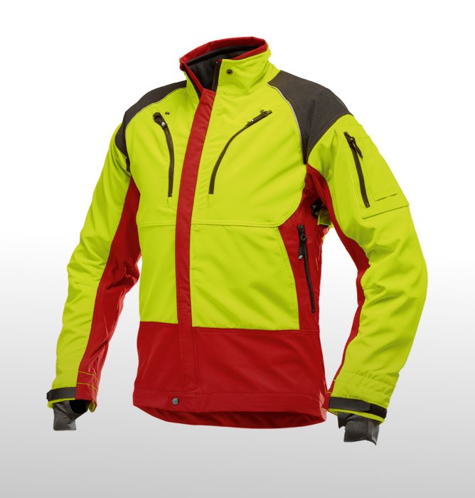 AX-MEN Forstjacke ISO rot/gelb
